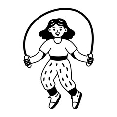 Obraz premium Glyph character illustration of girl doing baking 