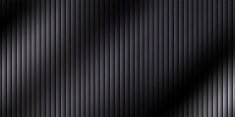 Fototapeta premium Glass background with silver ribbed effect and abstract 3D line pattern. Modern gray panel design for wall or window, adding light reflection and stylish texture to architecture.