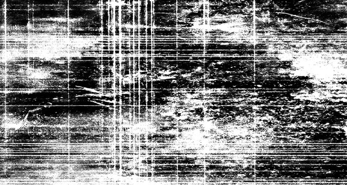 Dust scratches film texture overlay with dust, scanned lines and distortion noise retro copy effect scratch on transparent background. Abstract grunge smudge scanned lines with dust scratches.