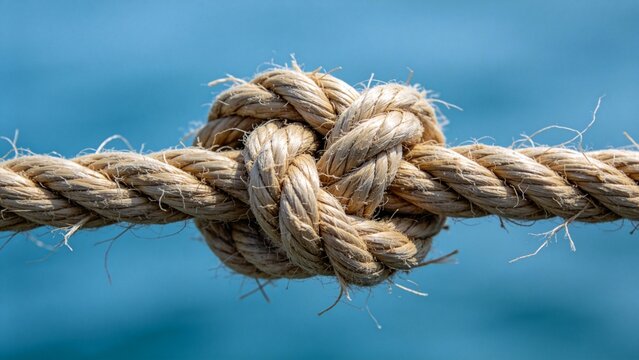 Closeup of a knotted rope