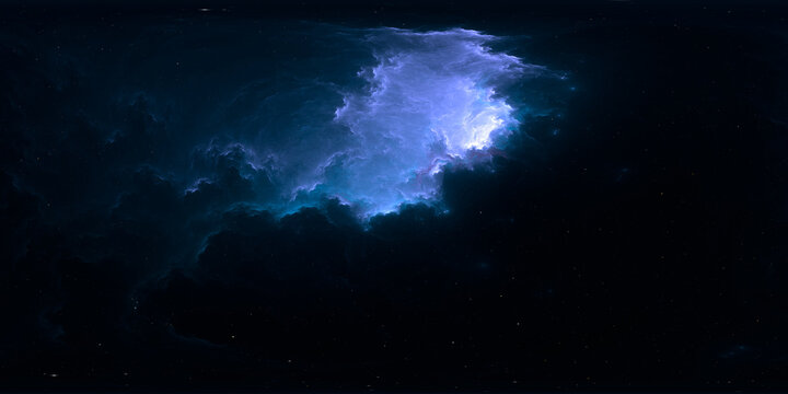 360-degree full-sphere panoramic space background with nebula and stars. It was neither partly nor fully created with generative AI.