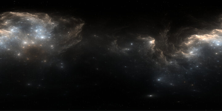 360-degree full-sphere panoramic space background with nebula and stars. It was neither partly nor fully created with generative AI.