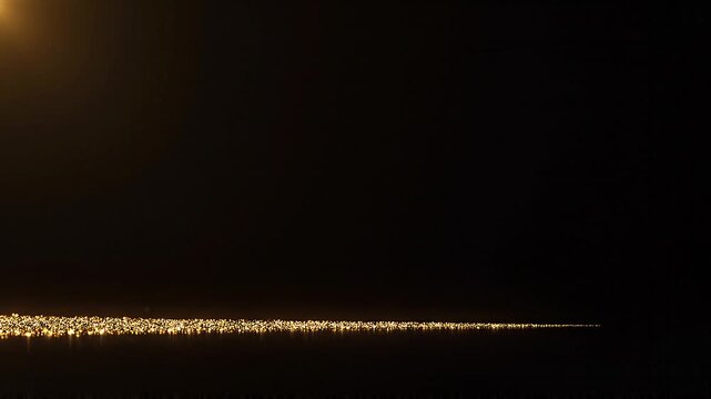 Minimal golden light horizon with subtle particle glow on dark background elegant luxury abstract line composition calm futuristic design with soft illumination and space for copy
