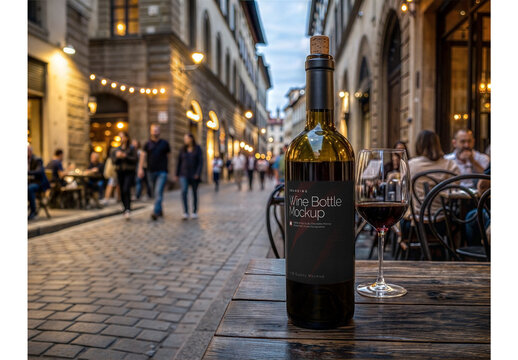 Wine Bottle Mockup Realistic Render for Portfolio and Brand Identity