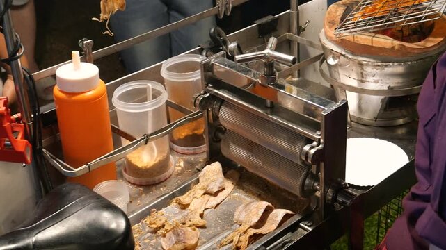 Grilled dried squid, Asian street food, Thailand