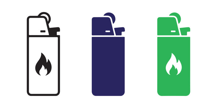 Colorful lighter icons in blue, green, and black
