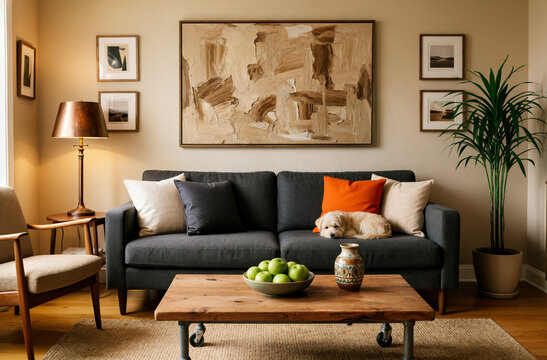 modern living room with sofa