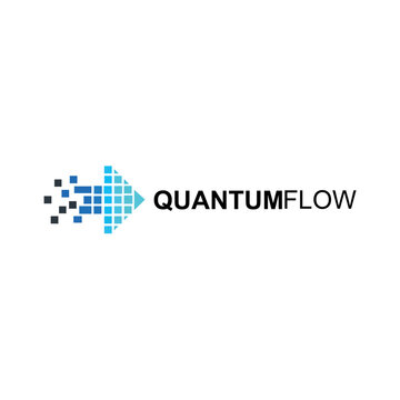 Quantum Flow Logo &ndash; Futuristic Innovation & Dynamic Tech Brand Identity