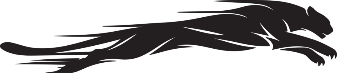 Black cheetah running silhouette Vector © Thanni