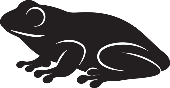 Black frog silhouette sitting Vector