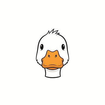 Sad cartoon duck face closeup portrait.