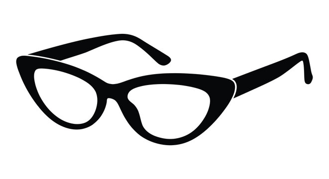 Cat eye sunglasses silhouette on a white background