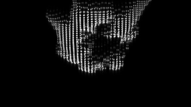 Hand Pixelated Concept: An intriguing artistic representation, a hand rendered through a digital pixelation effect. Dark background heightens the contrast. 