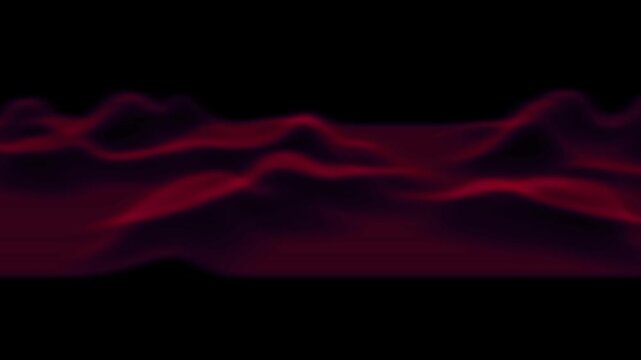 Scarlet Echoes: Abstract scarlet waves undulate in deep black. Ethereal movement creates dimension and depth in darkness.