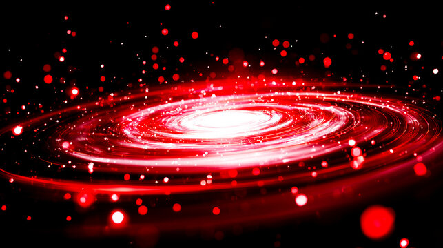 漆黒の深淵で爆発する赤色の銀河：ビッグバンや超新星を象徴する宇宙素材