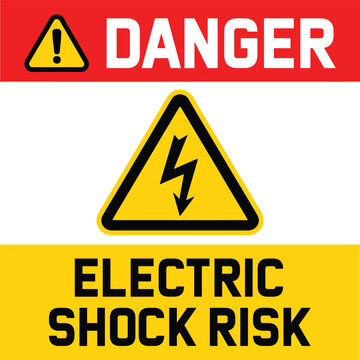 Electric shock risk warning sign vector