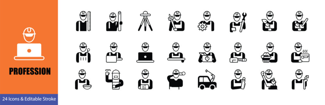 field working people vector icons