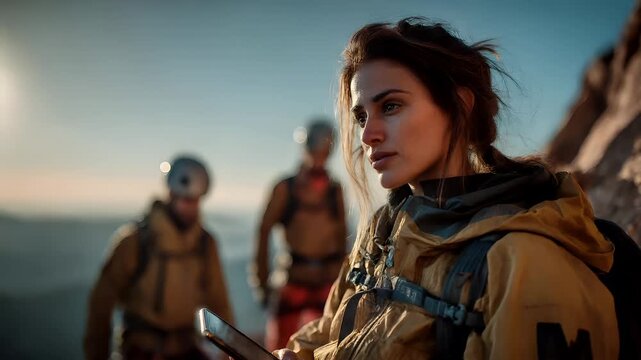 Female diversity. Human rights, equal opportunity concept. A vivid outdoor scene captured during the golden hour.