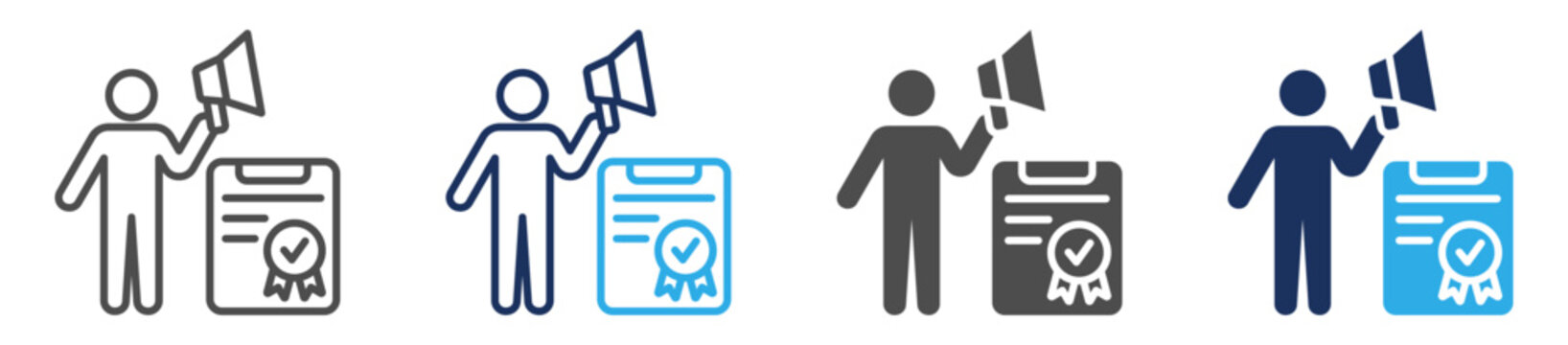 declaration icon set multi concept