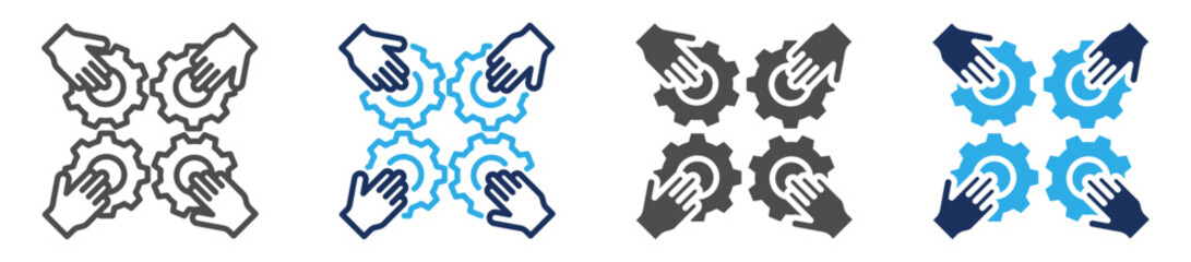 Obraz premium teamwork icon set multi concept