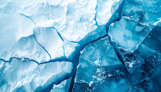 cracked polar ice sheet texture with blue gradients