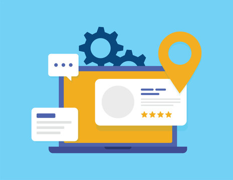 Local SEO Optimization Vector Illustration, Business Listing Management, Location Based Marketing, Customer Review System, Online Business Profile Concept