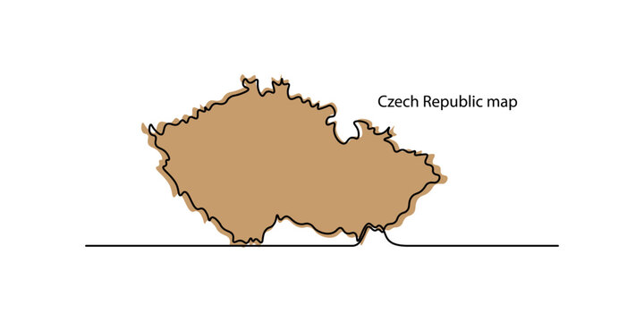 Vector map of the czech republic in brown color