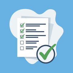 Fototapeta premium Checklist Verification Vector Illustration, Task Management Checklist, Quality Control Approval, Audit Checklist, Business Process Validation Concept