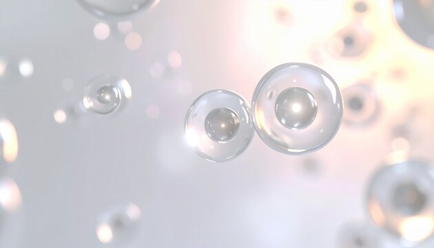 3D Illustration of Microscopic View of Stem Cells Self-Replicating and Proliferating within Body. Medical Illustration. 