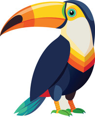Tropical toucan bird illustration featuring colorful beak and vibrant feathers cartoon graphic. © Gfx Foysal