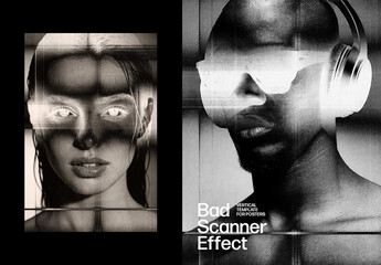 Bad Copy Photo Effect – Scanner for Poster & Social Media (PSD)