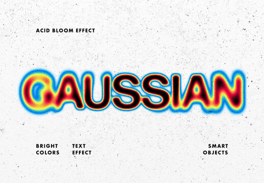 Bloom Blur Text Effect &ndash; Acid Typography for Logo, Poster & Branding (PSD)