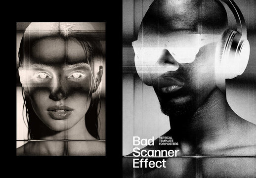 Bad Copy Photo Effect &ndash; Scanner for Poster & Social Media (PSD)