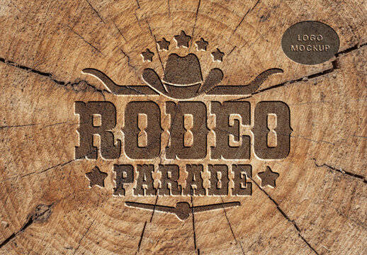 Burned Wood Text Effect &ndash; Debossed Typography for Logo, Poster & Branding (PSD)