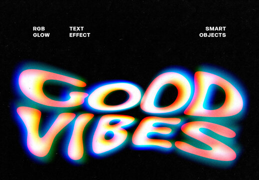 RGB Glow Text Effect &ndash; Anaglyph Typography for Logo, Poster & Branding (PSD)