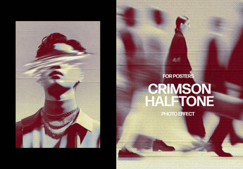 Crimson Grain Photo Effect – Zine for Poster & Social Media (PSD)