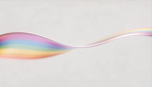 Rainbow wave pastel color abstract background minimal design soft light pride month gradient line fluid shape modern art rainbow ribbon pride month abstract curve color pastel gradient minimal white