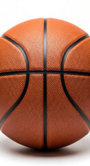 Obraz premium Brown basketball ball on plain background