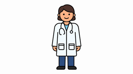 Fototapeta premium Illustration of a doctor wearing a lab coat and stethoscope