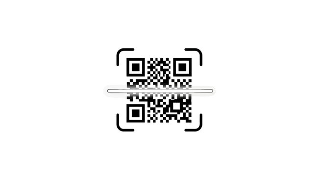 A broken QR code on a white background.