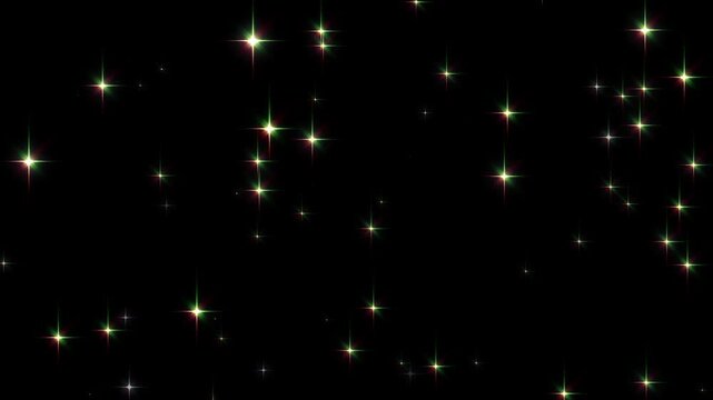 Golden glitter stars light tail, magic glitter sparkling trail, shimmering glittering particles with bokeh, sparkling shining comet trace with glare effect. glowing golden light sparks on black screen