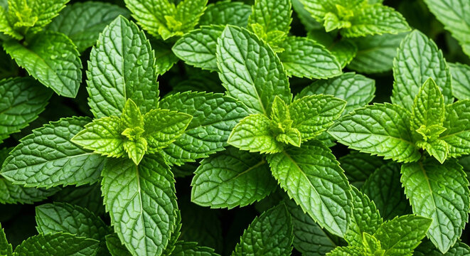 Organic Pudina Herb Background for Food Design