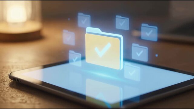 Businessman showing online document validation icon, quality assessment management With a checklist, business document evaluation process, market data report analysis and consulting,