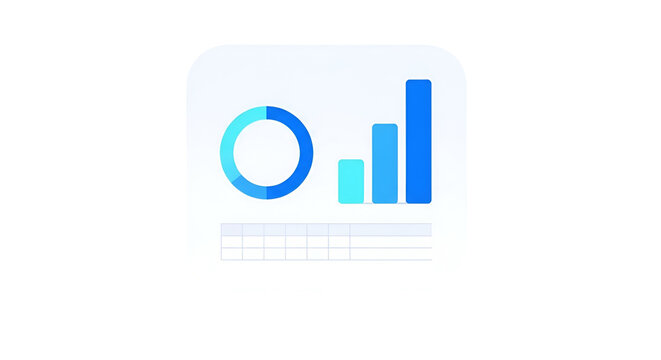 Digital business analytics dashboard with charts graphs and spreadsheet modern UI design concept