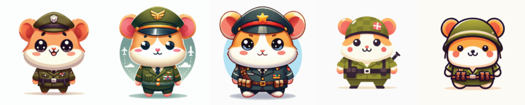 Vector of a hamster soldier