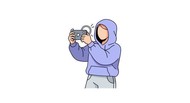 Person taking a photo with camera.