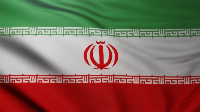 Iranian national flag with green, white, red bands, central emblem, Kufic script, symbolizing identity, heritage, sovereignty, and cultural pride.