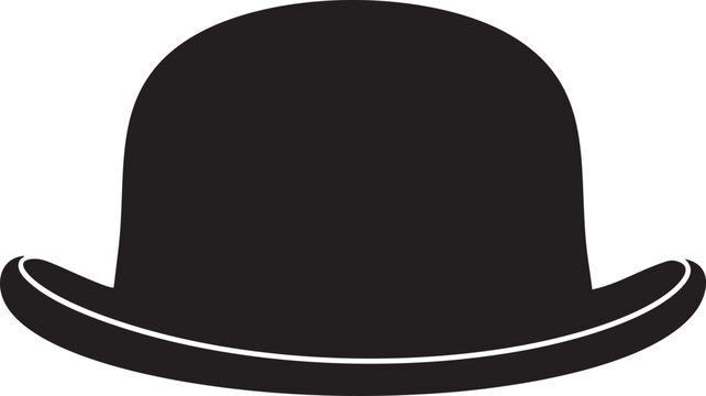 Black classic bowler hat silhouette