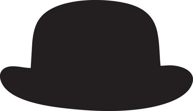 Black classic bowler hat silhouette