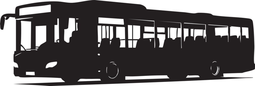 Black and white bus vector illustration